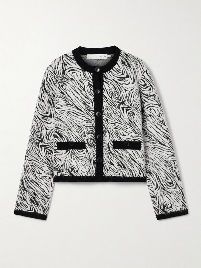 Proenza Schouler White Label Amina Brushed Jacquard-knit Cardigan - Multi