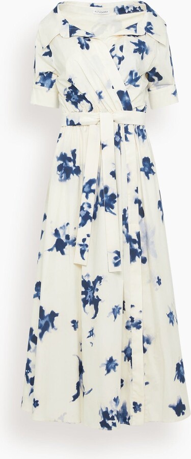 Lydia Dress in Berry Blue Flowers