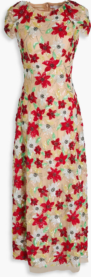 Thea embellished tulle maxi dress