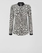 Thumbnail for your product : Jaeger Leopard Print Silk Blouse