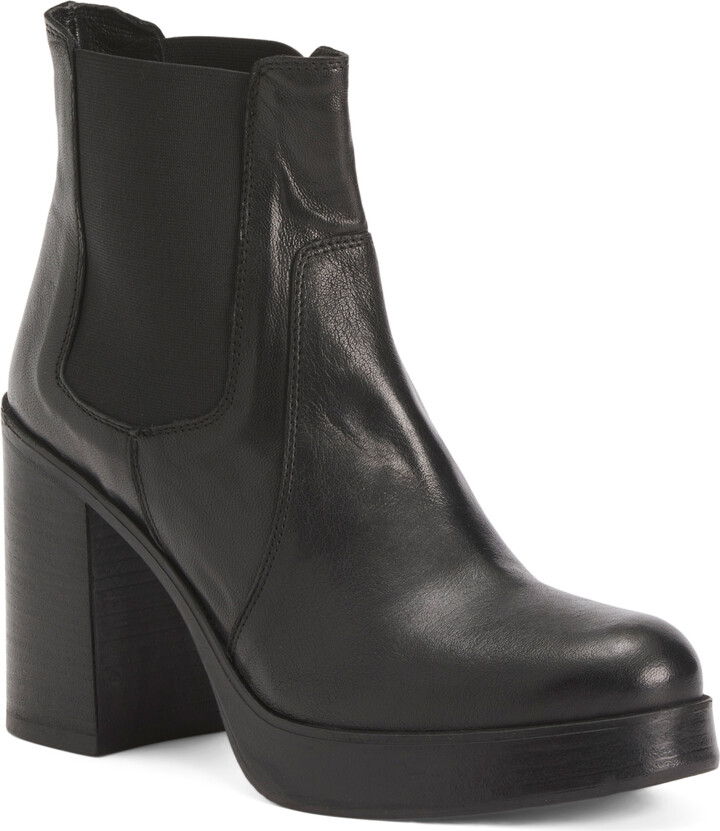 Emanuele Castro Made In Italy Leather Platform Chelsea Boots - ShopStyle