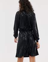 Thumbnail for your product : Vero Moda Tall foil floral print wrap mini dress in black
