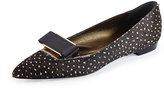 Thumbnail for your product : Lanvin Spotted Calf Hair Bow-Buckle Flat