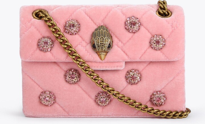 Kurt Geiger Women's Mini Kensington Pale Pink Velvet - ShopStyle Shoulder  Bags
