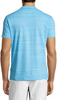Thumbnail for your product : Orelebar Brown Felix Johnny-Collar Fine-Stripe Polo Shirt, Atoll