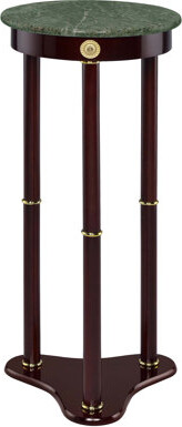 Winston Porter Elna Merlot and Green Accent Side Table with Round Top Plant Stand