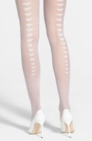 Thumbnail for your product : Betsey Johnson Heart Back Seam Sheer Tights