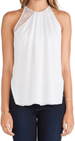 Thumbnail for your product : Halston Lace Detail Gathered Neck Top