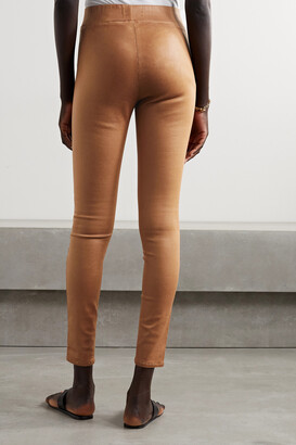 L'Agence Rochelle Coated High-rise Skinny Jeans - Tan