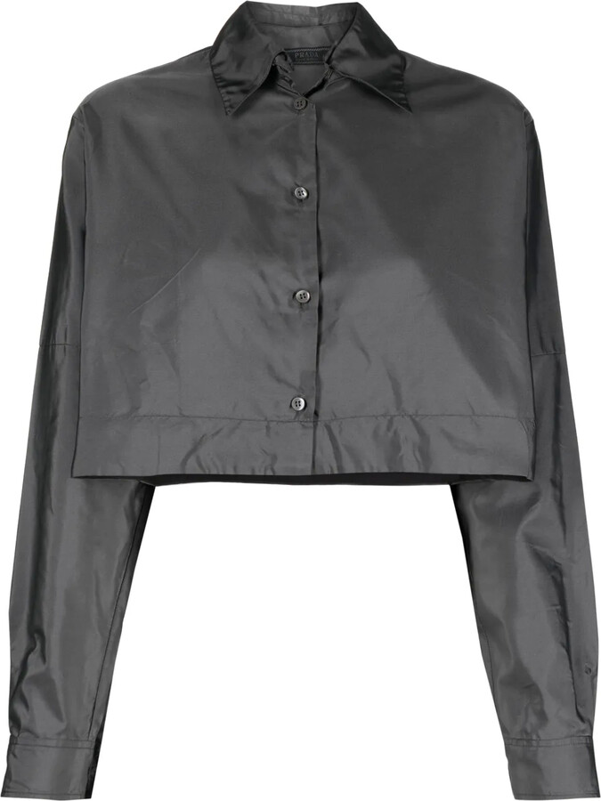 Prada Pre-Owned 2000s Cropped Chiffon Silk Shirt