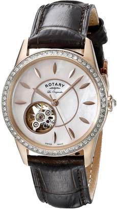 Rotary Women's ls90515/41 Analog Display Swiss Automatic Brown Watch
