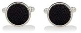 Thumbnail for your product : Prada Men's Saffiano Leather & Silver Cufflinks-Black
