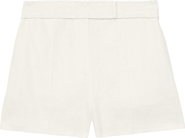 Reiss Women's Fawn Linen Shorts - White - Size 0