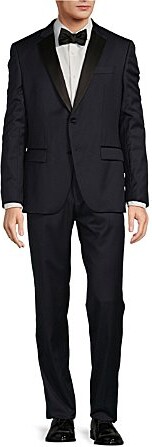 HUGO BOSS Slim Fit Flat Front Solid 2-Piece Tuxedo Suit