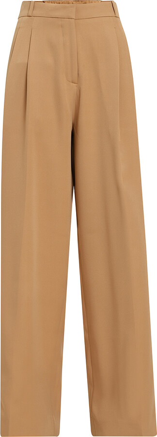 Point of View Label Authority Two Pleated Flared Dress Pant For Women - Camel Brown