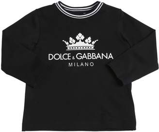 Dolce & Gabbana Logo Print Cotton Jersey T-Shirt
