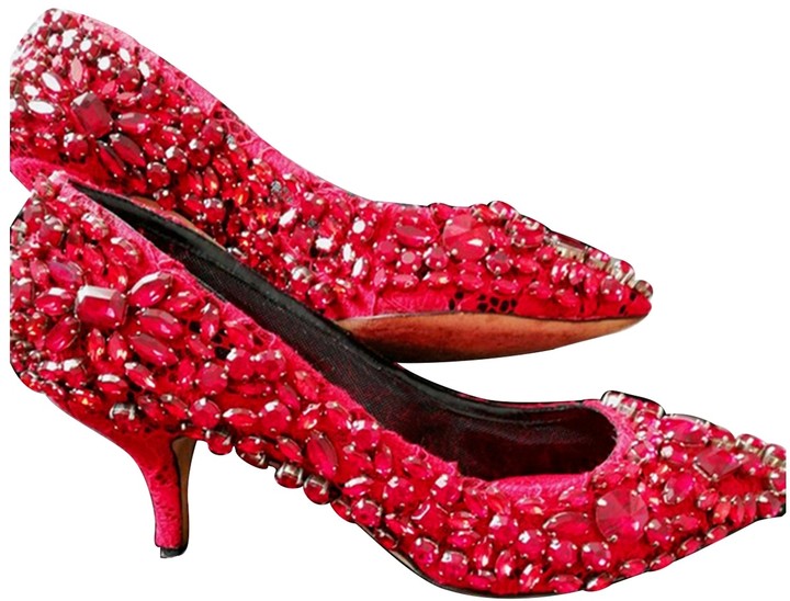 red glitter heels