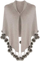 Thumbnail for your product : N.Peal cashmere pom pom shortsleeved shawl