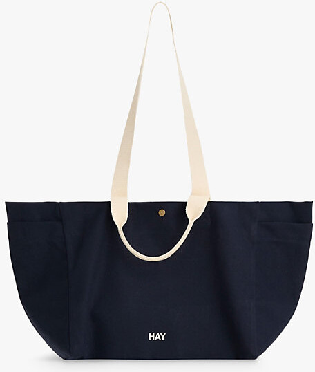 Hay Womens Midnight Blue Brand-Embroidery Cotton Weekend Bag