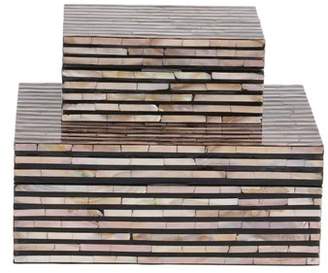 MOP Cole & Grey Wood 2 Piece Decorative Box Set