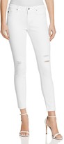 Thumbnail for your product : AG Jeans Middi Ankle Raw Hem Jeans in White Torn - 100% Exclusive