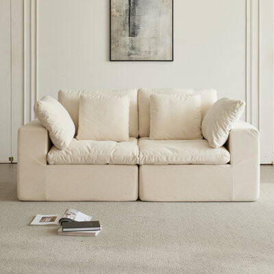 Ivy Bronx Modular Sectional Sofa, Compressed Sectional Sofa Modern Minimalist Style Corduroy Couch, Sleeper Sofa