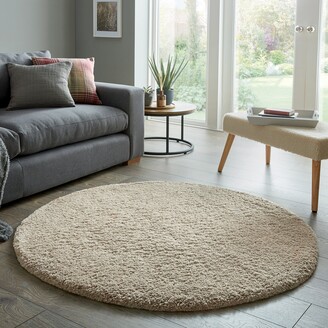 Dunelm Cosy Teddy Round Rug Charcoal - ShopStyle