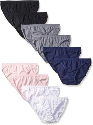 Vanity Fair Women's True Comfort Cotton Stretch 10-Pack Bikini Panties 18372