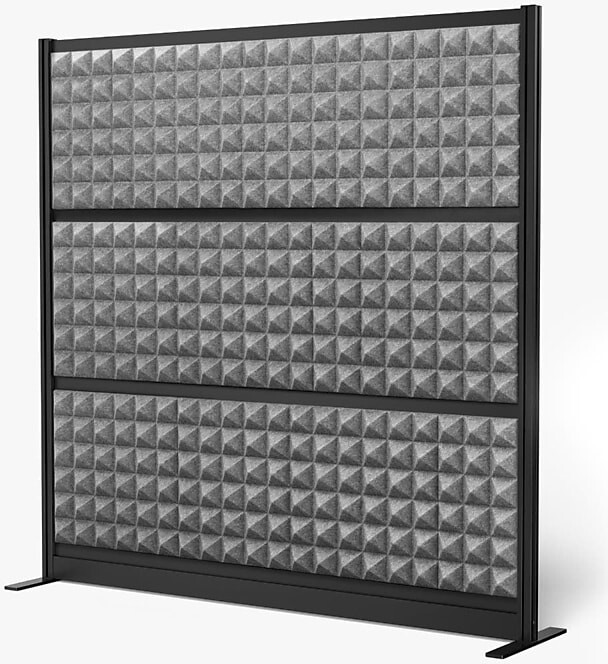 Luxor Studio Modular Wall Room Divider System Acoustic Panel, 70" H x 70" W, Freestanding, Gray, PET (PPWL002)