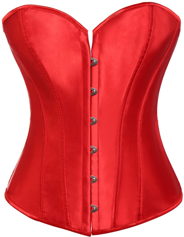 Kiwi Rata KiwiRata Sexy Women's Satin Plain lace up Trim Bustier