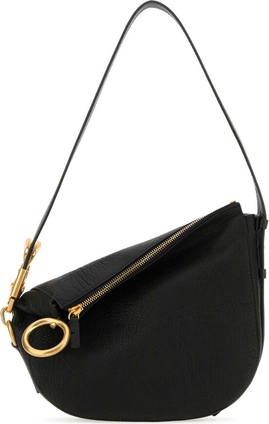 Burberry Women's Knight Small Leather Shoulder Bag - Black