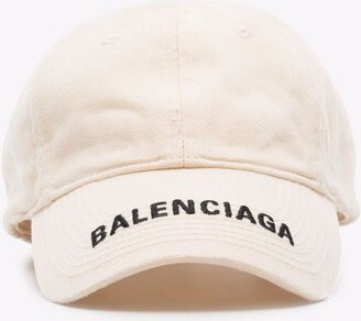 Balenciaga Neutral Logo Embroidered Cotton Baseball Cap