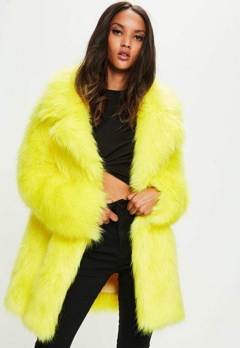 yellow mink coat