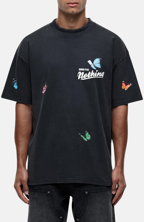 Good For Nothing Women's Flight Butterfly Print Relaxed Tee