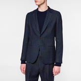 Thumbnail for your product : Paul Smith Men's Tailored-Fit Navy Mini Buffalo Check Wool-Linen Blazer