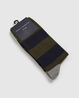 French Connection Men's Socks - Rugby Stripe 1 Pk Socks - Size One Size, 00 at The Iconic