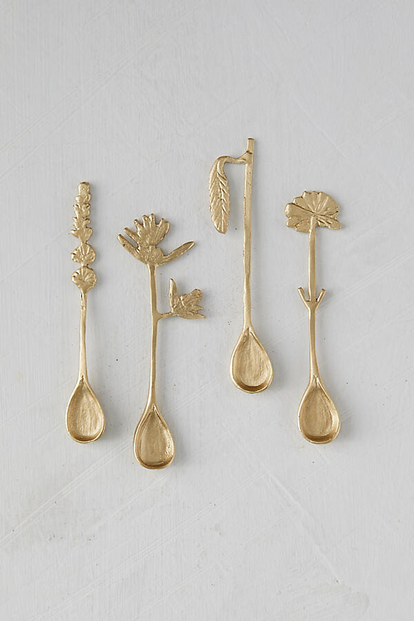 Brass Floral Spoons