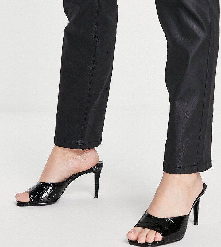 wide heeled mules