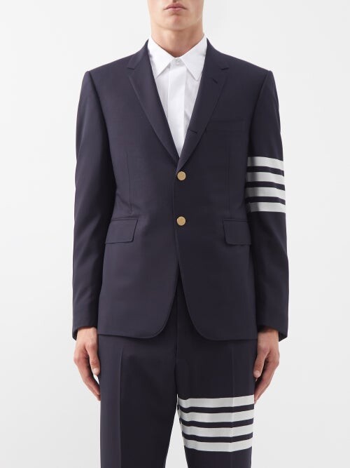 Thom Browne Four-bar Single-breasted Wool Suit Jacket - Navy