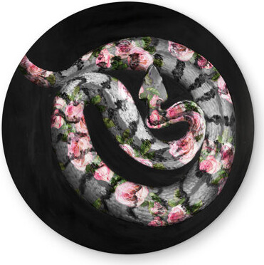 Begin Edition International Inc. Poisonous Flowers Pink Modern Round Outdoor Area Rug - Decor