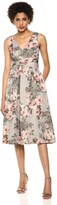 adrianna papell black floral dress