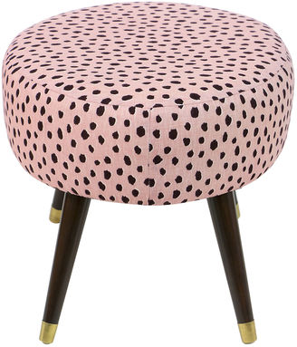 Skyline Furniture Dani Ottoman, Pink Polka Dots