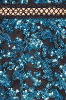 Thumbnail for your product : Self-Portrait Tiered Sequin Mini Dress in Blue | FWRD
