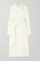 Thumbnail for your product : Elie Saab Cutout Draped Cady Midi Dress - White - FR46