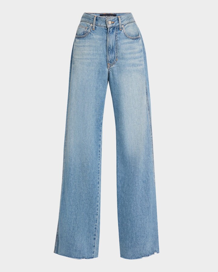 Veronica Beard Kasey Mid-Rise Wide-Leg Jeans