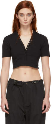 Alexander Wang Alexanderwang.T alexanderwang.t Black Cropped Snaps Compact T-Shirt