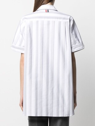 Thom Browne Vertical-Stripe Short-Sleeve Shirt