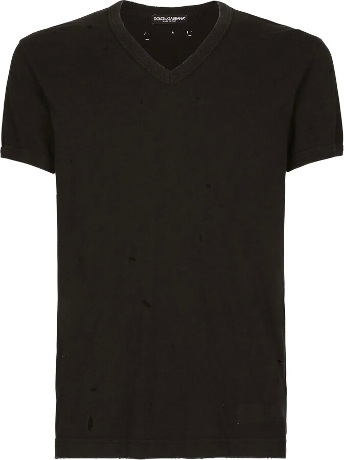 【送料&関税込】Dolce & Gabbana Logo Patch V-neck T-shir Dolce & Gabbana Logo Patch V-neck T-shirt | italist, ALWAYS
