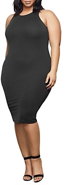 good american ribbed midi dress