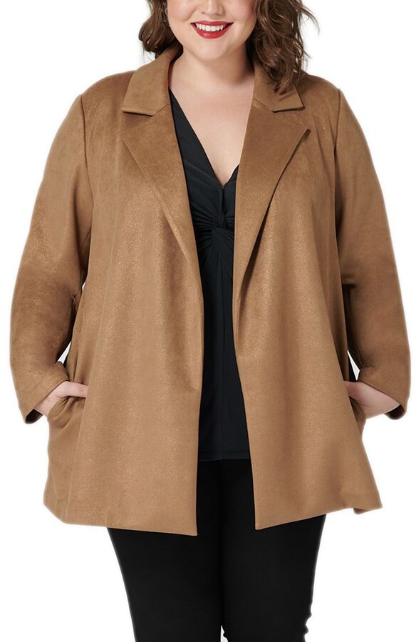 plus size suede blazer